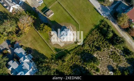 Luftaufnahme des Charleston Lighthouse auf Sullivans Island South Carolina Stockfoto