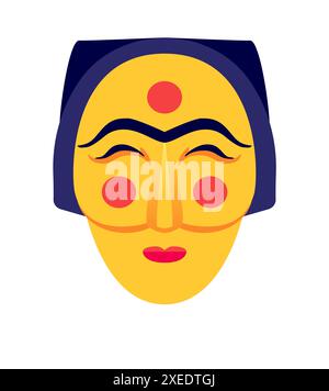 Traditionelle koreanische Maske – Einzelbild mit flachem Design Stock Vektor