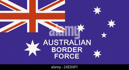 Australischer Zoll- und Grenzschutzdienst. Abbildung: Flagge. Zollsymbol und B Stockfoto