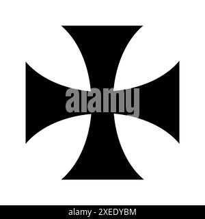 Maltesisches Kreuz, christliches Kreuz, Umrissform Stock Vektor