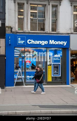 London, UK - 23. März 2024 : Branch of Change Money, Change Group Bureau de Change Store in London. UK. Stockfoto