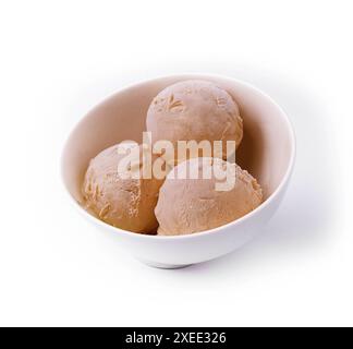 Einfache Vanilleeisschaufeln ohne Belag Stockfoto
