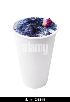 Dalgona Matcha Blue Latte, ein cremiger Matcha Stockfoto