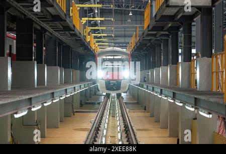 Skytrain, Ein Schnellbahnsystem, das bei Einzelpersonen in großen städtischen Gemeinden beliebt ist. Praktisch und zeitnah Stockfoto