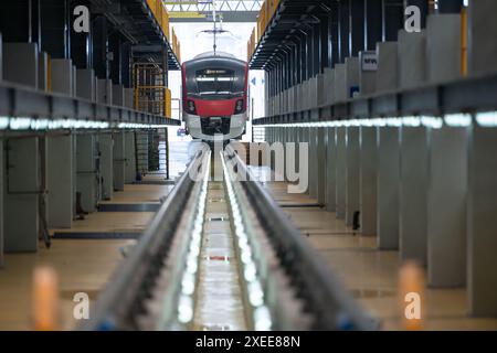 Skytrain, Ein Schnellbahnsystem, das bei Einzelpersonen in großen städtischen Gemeinden beliebt ist. Praktisch und zeitnah Stockfoto