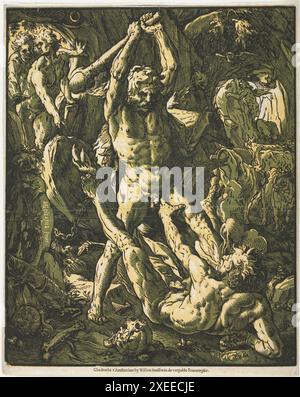 Herkules und Cacus, 1588. Hendrick Goltzius (Niederländisch, 1558 Stockfoto