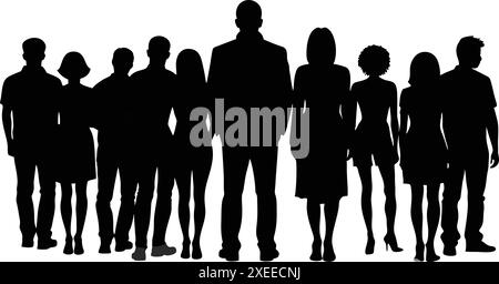 Leute von hinten einfarbig Ganzkörper Stock Vektor