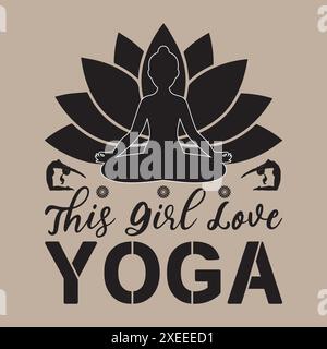 Yoga T-Shirt Design inspirierendes Konzept Schriftzug Zitat Stock Vektor