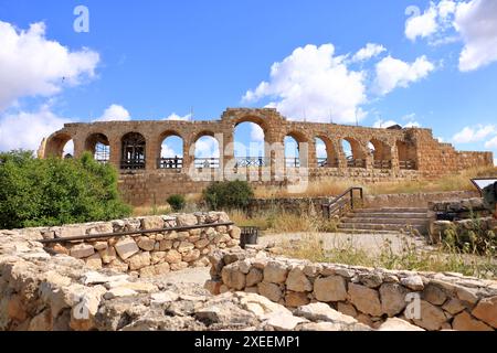 Jerash in Jordanien - 07. Mai 2024: Römische Ruinen in der jordanischen Stadt Jerash, Archäologisches Museum - hippodrom Stockfoto