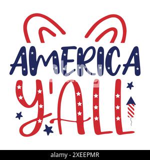 4. Juli T-Shirt Design American Independence Day Konzept Stock Vektor