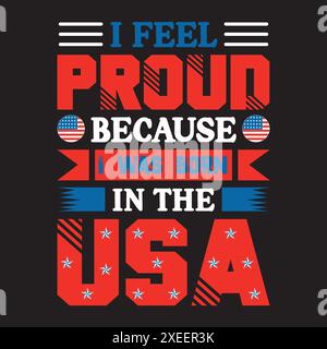 4. Juli T-Shirt Design American Independence Day Konzept Stock Vektor