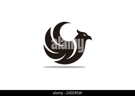 Eagle Bird Logo Design Vektor. Creative Eagle Bird Logo Mit Circle Design Konzept. Ein einfaches und flaches Gerät, das auf allen Medien leicht aufzutragen ist. Stock Vektor