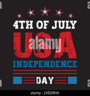 4. Juli T-Shirt Design American Independence Day Konzept Stock Vektor