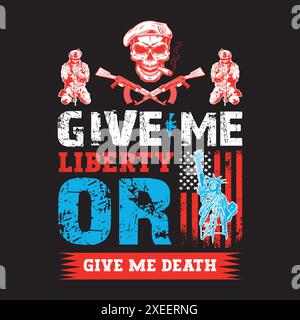 4. Juli T-Shirt Design American Independence Day Konzept Stock Vektor