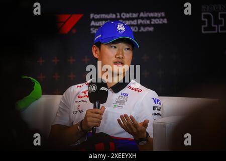 22 Yuki Tsunoda, (JAP) Visa Cash App, Racing Bulls, Honda während des österreichischen GP, Spielberg 27-30 Juni 2024, Formel 1 Weltmeisterschaft 2024. Stockfoto