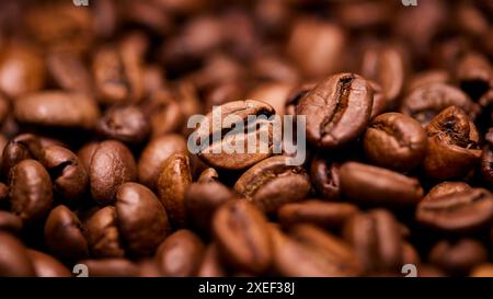 Vollformataufnahme Von Close Up Studio Mit Gerösteten Kaffeebohnen Stockfoto