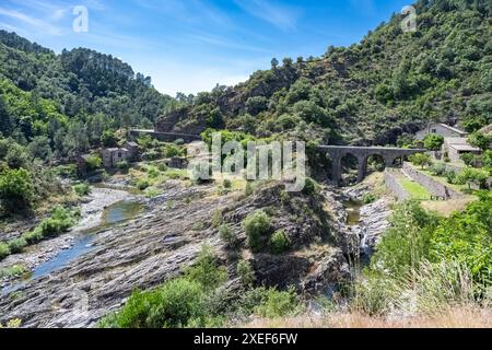 Anduze, ländliche Landschaft der Cevennen Stockfoto