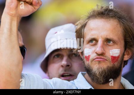 Unterstützer Polens beim Gruppenspiel der UEFA EURO 2024 zwischen Frankreich und Polen im Fußballstadion Dortmund. Stockfoto