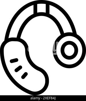 Einfaches Line-Symbol eines schnurlosen Headsets, ideal zur Darstellung von Konzepten wie Musik, Podcasts oder Audioinhalten Stock Vektor