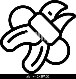 Ein Vogel mit elisabethanischem Kragen, der das Picken verhindert Stock Vektor