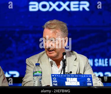 LONDON, VEREINIGTES KÖNIGREICH. Juni 2024. Frank Warren während der Queensberry, Matchroom and Riad Season Press Conference in der OVO Arena, Wembley am Mittwoch, 26. Juni 2024, LONDON, ENGLAND. Quelle: Taka G Wu/Alamy Live News Stockfoto