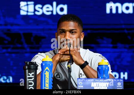 LONDON, VEREINIGTES KÖNIGREICH. Juni 2024. Anthony Joshua während der Queensberry, Matchroom and Riad Season Press Conference in der OVO Arena, Wembley am Mittwoch, 26. Juni 2024, LONDON, ENGLAND. Quelle: Taka G Wu/Alamy Live News Stockfoto