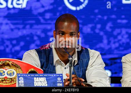 LONDON, VEREINIGTES KÖNIGREICH. Juni 2024. Daniel Dubois während der Queensberry, Matchroom and Riad Season Press Conference in der OVO Arena, Wembley am Mittwoch, 26. Juni 2024, LONDON, ENGLAND. Quelle: Taka G Wu/Alamy Live News Stockfoto