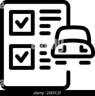 Die Autoversicherungspolice wird nach einer erfolgreichen Fahrzeuginspektion ausgestellt Stock Vektor