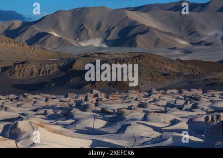 Der Campo de Piedra Pomez ist ein riesiges Feld aus vulkanischem Gestein und Sanddünen im Herzen der Provinz Catamarca, Argentinien Stockfoto