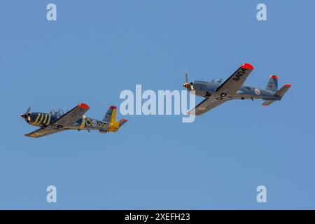 Socata TB-30 Epsilon von der portugiesischen Luftwaffe bei der Beja Air Show Stockfoto