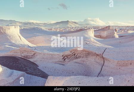 Der Campo de Piedra Pomez ist ein riesiges Feld aus vulkanischem Gestein und Sanddünen im Herzen der Provinz Catamarca, Argentinien Stockfoto