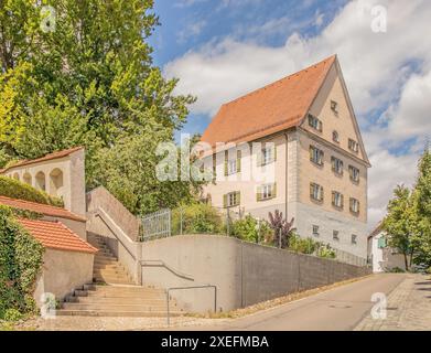 Treppenhaus auf Schloss Aulendorf Stockfoto