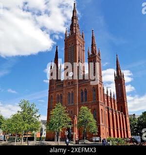 Marktkirche in Wiesbaden Stockfoto