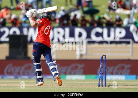Der Engländer Phil Salt spielte 2024 beim Halbfinalspiel der ICC Männer T20 World Cup im Providence Stadium in Georgetown, Guyana. Bilddatum: Donnerstag, 27. Juni 2024. Stockfoto