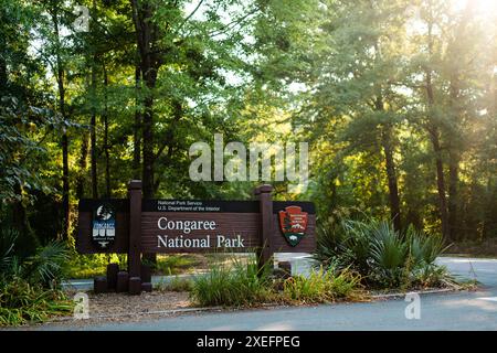 Congaree-Nationalpark-Schild Stockfoto