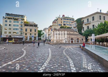 Historischer Monastiraki-Platz in Athen, Hauptstadt Griechenlands am 16. August 2023 Stockfoto
