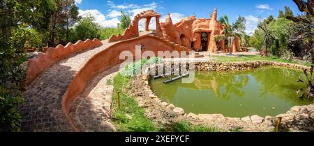 Casa Terracota, Haus aus Lehm Villa de Leyva, Boyaca Departement Kolumbien. Stockfoto