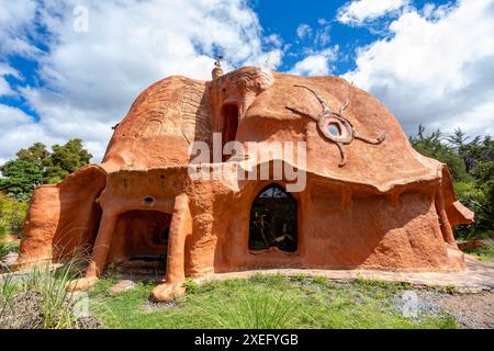 Casa Terracota, Haus aus Lehm Villa de Leyva, Boyaca Departement Kolumbien. Stockfoto