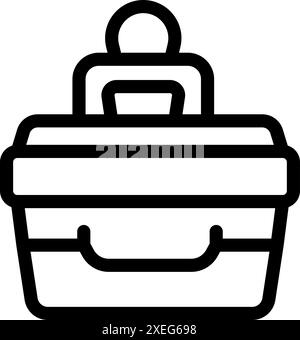 Einfaches Strichsymbol mit einer Lunchbox, perfekt für Lunchpakete und zur Aufbewahrung von Lebensmitteln Stock Vektor