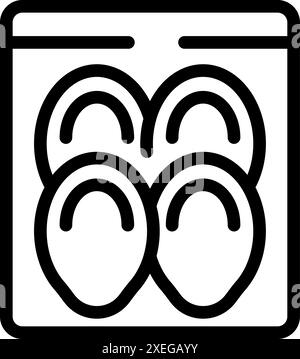 Einfaches Symbol eines Pakets mit frischen Austern, perfekt für die Darstellung von Meeresfrüchtemärkten oder Restaurants Stock Vektor