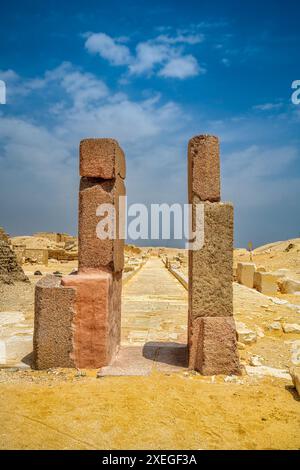 Der Unas Causeway in Saqqara Stockfoto