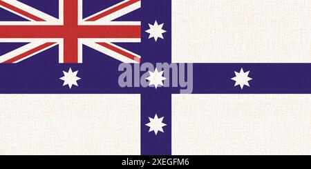 Die beste australische Flagge auf Stoffstruktur. Illustration des Happy Australia Flag Day. Australisches nat Stockfoto