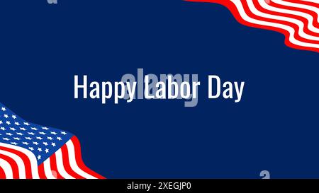 Labor Day USA. Erster Montag im September. Farben Nationalflagge. Konzepturlaub. Plakatbanner entwerfen. Vorlage für Postkarteneinladungen. Vektor. .. Stock Vektor