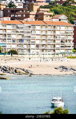 Boote am Strand, Foto als Hintergrund, Castro Urdiales Baskenland spanien Stockfoto