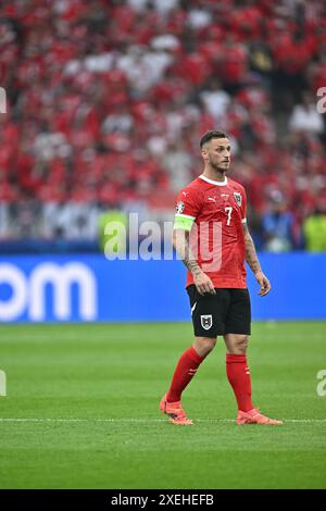 BERLIN – 21. JUNI: Marko Arnautovic beim Gruppenspiel der UEFA EURO 2024 zwischen Polen und Österreich im Olympiastadion am 21. Juni 2024 Stockfoto
