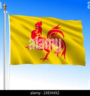 Walloniens regionale Flagge, Königreich Belgien, Vektordatei, Illustration Stock Vektor