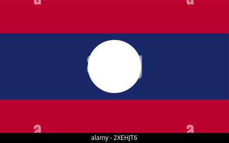 LAOS Flagge, offizielle Farbe, Nationalflagge, Symbol der Nation, Regierung, Flaggenvektor, Flaggendarstellung, isolierte Flagge Stock Vektor