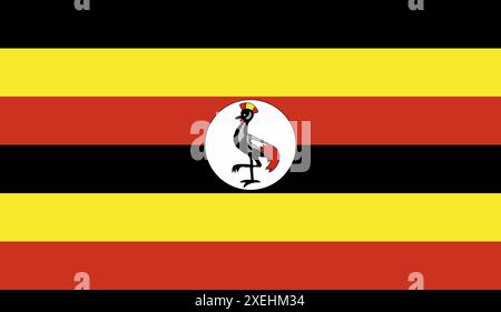 UGANDA Flag Vektor Illustration, offizielle Farbe, Nationalflagge, Symbol der Nation, Regierung, Vektor, Abbildung, isolierte Markierung Stock Vektor