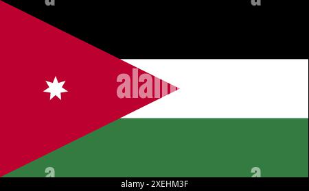 JORDAN Flag Vektor Illustration, offizielle Farbe, Nationalflagge, Symbol der Nation, Regierung, Vektor, Abbildung, isolierte Markierung Stock Vektor