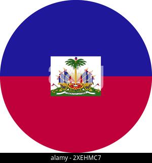 HAITI Flag in Circle Vektor Illustration, offizielle Farbe, Nationalflagge, Symbol der Nation, Regierung, Vektor, Abbildung, isolierte Markierung Stock Vektor